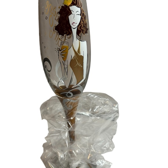 NWOT - “Champagne Girl “‎ Hunnies & Hotties Hand Painted Champagne Glass - Picture 7 of 7